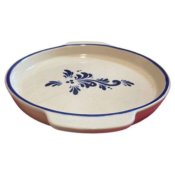 Deltis Portugal Blue & White Stoneware Dish 8.5” Pottery Bakeware Floral Design - Picture 3 of 14